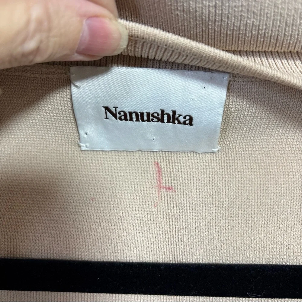 Nanushka Fah Cut-Out Knit Blush Turtleneck Top $495 Viscose Poly Mix Size XS